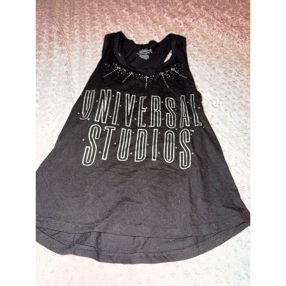 Universal Studios Black Tank Top Womens Rhinestone Racerback Shirt Small